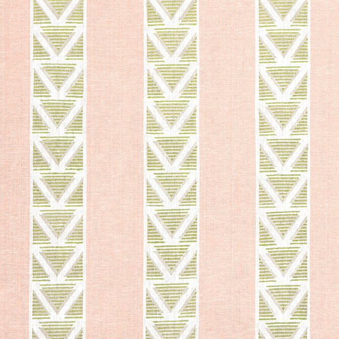 Burton Stripe Blush and Green AF23163 by Anna French Fabric Anna French Fabric Burton Stripe Blush and Green AF23163Fabric Willow Tree Fabric Book 100% Linen INDIA </p><p>Repeat: V: 3 54 - Fabric Carolina -
