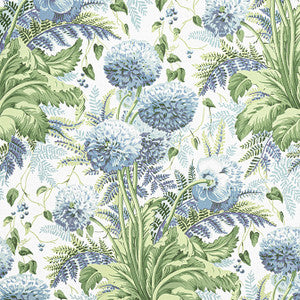 Dahlia Sky on White AF24535 by Anna French Designer Fabric