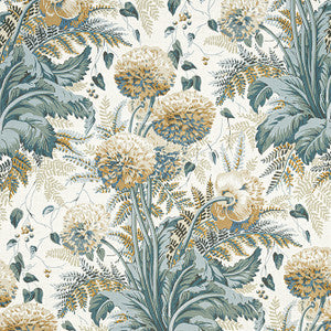 Dahlia Soft Gold on Cream AF24539 by Anna French Designer Fabric
