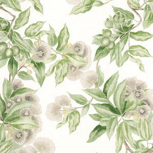 Camellia Garden Spring on White AF24551 by Anna French Designer Fabric