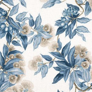 Camellia Garden Linen and Navy AF24553 by Anna French Designer Fabric