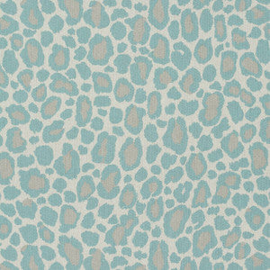African Leopard Aqua AF72977 by Anna French Designer Fabric