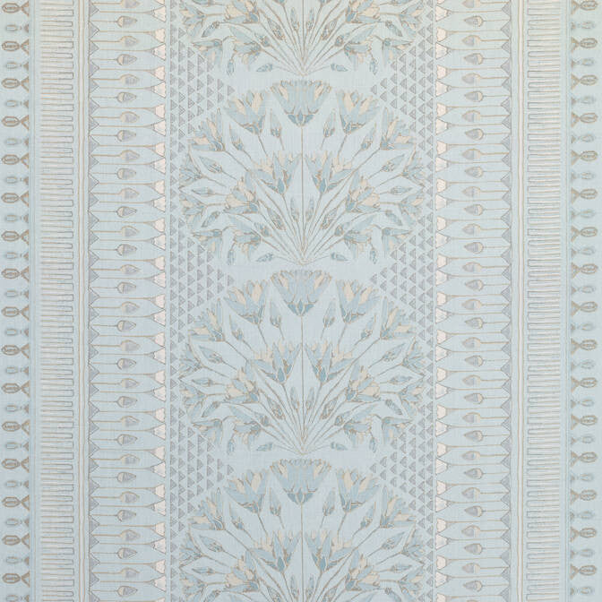 Cairo Spa Blue AF9627 by Anna French Fabric Anna French Fabric Cairo Spa Blue AF9627Fabric Savoy Fabric Book 58% Linen, 42% Cotton INDIA </p><p>Repeat: V: 8.5 53.5 - Fabric Carolina -