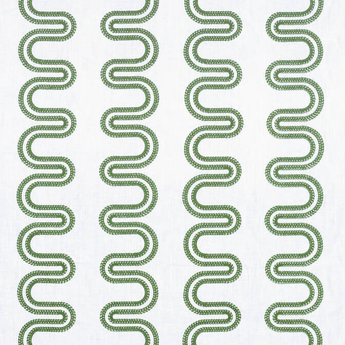 Herriot Way Embroidery Green on White AF9635 by Anna French Fabric Anna French Fabric Herriot Way Embroidery Green on White AF9635Fabric Savoy Fabric Book 90% Linen, 10% Spun Polyester INDIA </p><p>Repeat: V: 4 52 - Fabric Carolina -