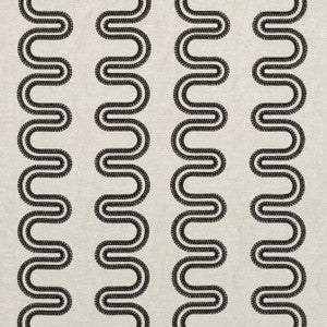 Herriot Way Embroidery Black on Flax AF9637 by Anna French Designer Fabric