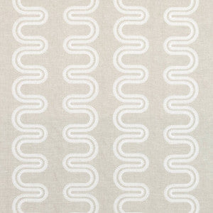 Herriot Way Embroidery White on Flax AF9639 by Anna French Designer Fabric