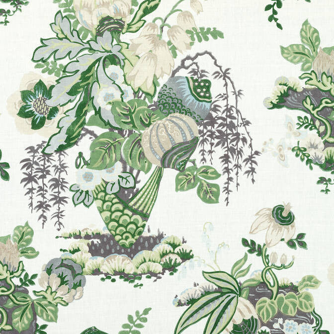 Fairbanks Green and White AF9647 by Anna French Fabric Anna French Fabric Fairbanks Green and White AF9647Fabric Savoy Fabric Book 60% Linen, 30% Cot, 10% Nylon UNITED KINGDOM </p><p>Repeat: V: 29 54 - Fabric Carolina -