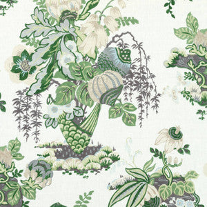 Fairbanks Green and White AF9647 by Anna French Designer Fabric