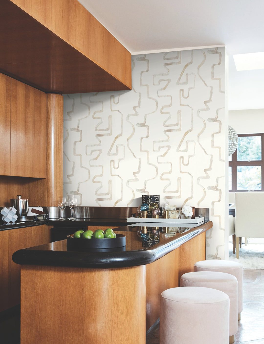 Abstract Aura Caramel & Cream Wallpaper by York Wallcoverings Designer