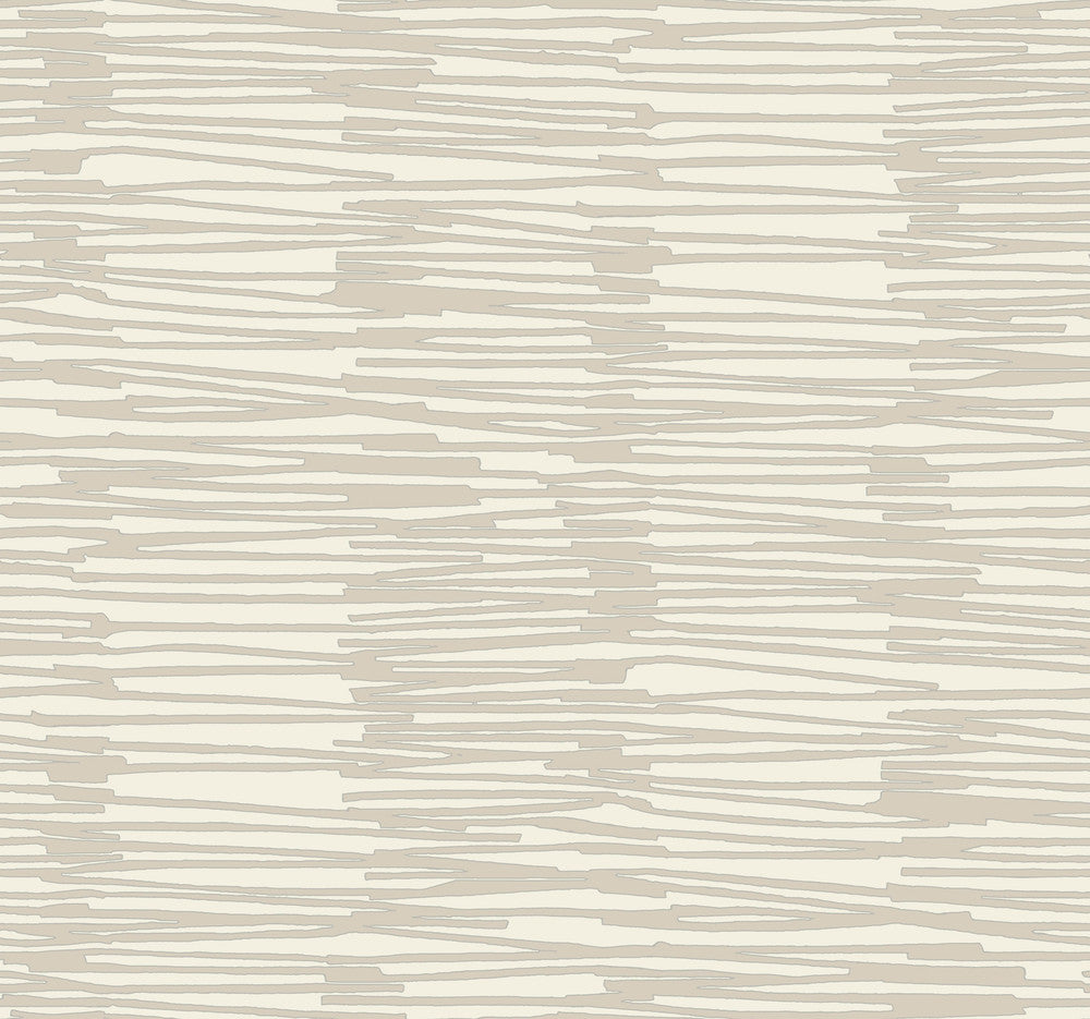 Water Reed Thatch Linen & Silver Wallpaper by York Wallcoverings Designer Artistic Abstracts Covers about 60.8 square feet 27-in by 27-ft long roll Unpasted 25.25 - Swanky Fabrics -