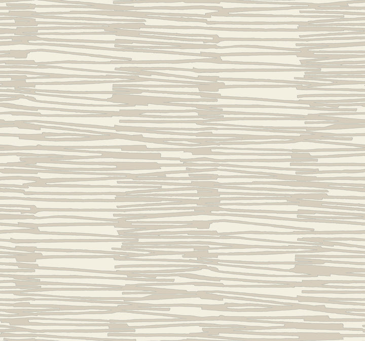 Water Reed Thatch Linen & Silver Wallpaper by York Wallcoverings Designer Artistic Abstracts Covers about 60.8 square feet 27-in by 27-ft long roll Unpasted 25.25 - Swanky Fabrics -