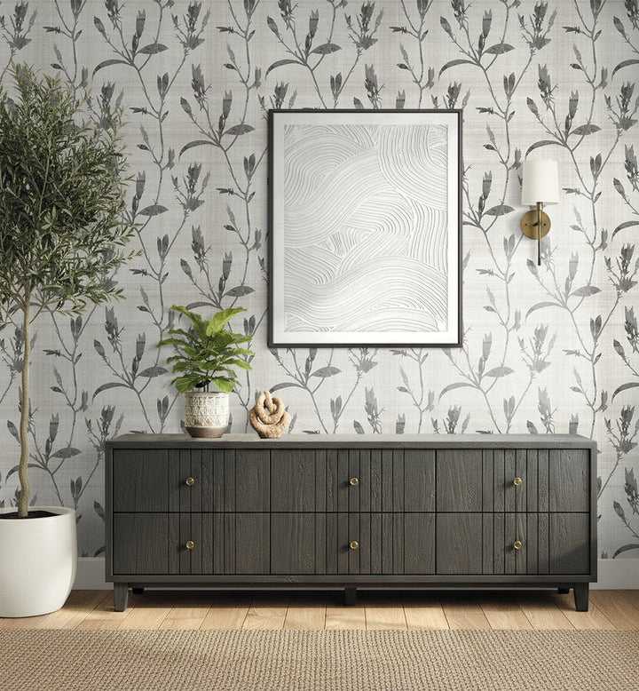 Banyu Charcoal AG60600 by Seabrook Designs Designer Wallpaper