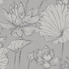 Lotus Floral Metallic Silver and Gray AI42300 by Seabrook Designs Designer Wallpaper