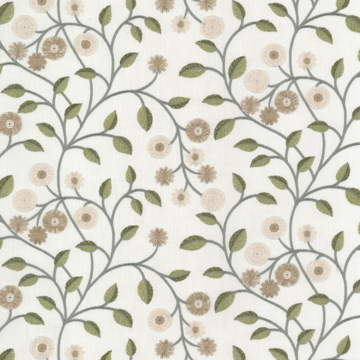 Alma 1 Avocado by Stout Designer Fabric RAINBOW LIBRARY SPRING/EVERGREEN 50%COT 50%POL %PEMB INDIA Horizontal: 25.250 and Vertical: 9.250 51 in - Swanky Fabrics -