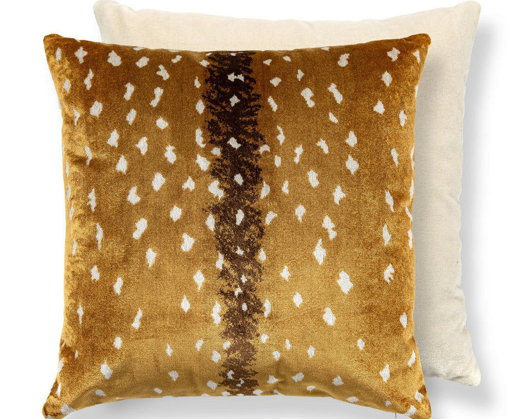 Antelope / Velvet Pillow 22 X 22 - Tawny / Beige ALTDDKBOHE0002 by Scalamandre Designer Pillow