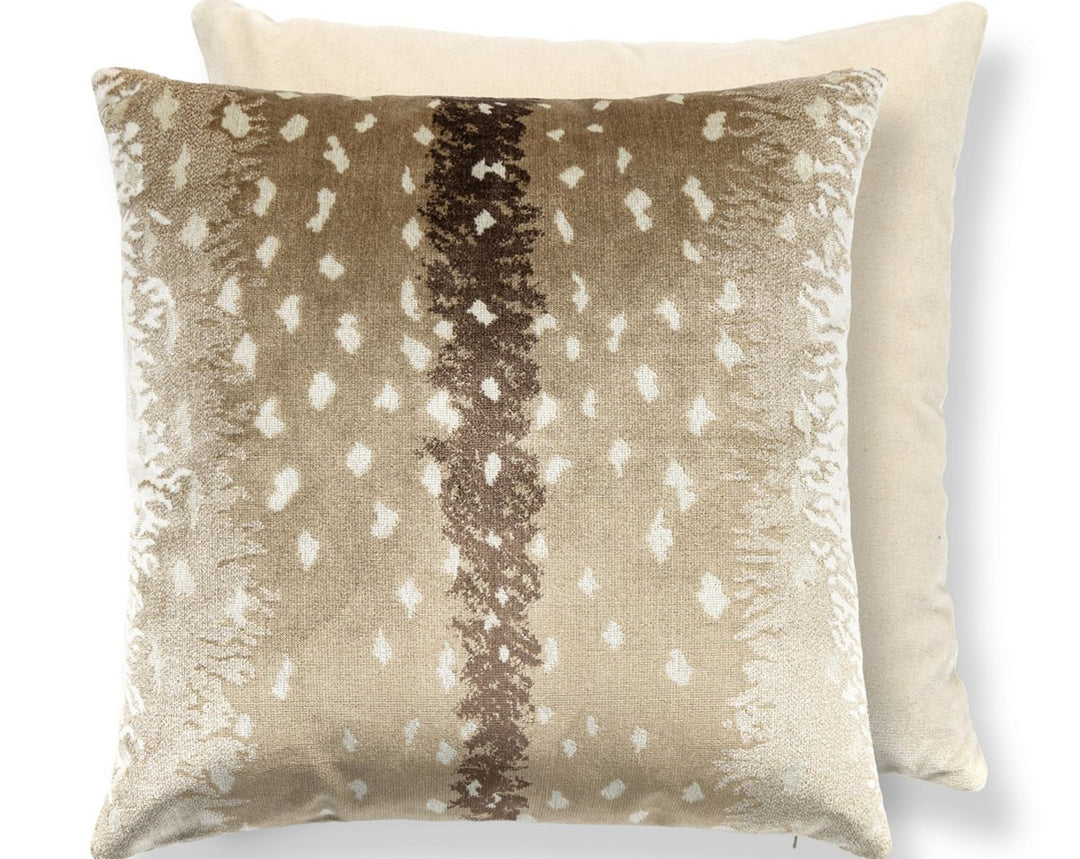 Antelope / Velvet Pillow 22 X 22 - Sahara / Beige ALTDDKBOHE0003 by Scalamandre Designer Pillow