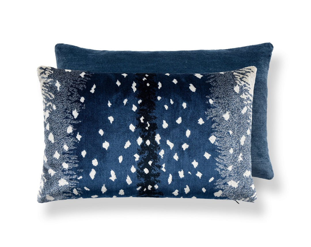 Antelope / Velvet Pillow 14 X 22 - Midnight / Navy ALMBDKBOHE0004 by Scalamandre Designer Pillow