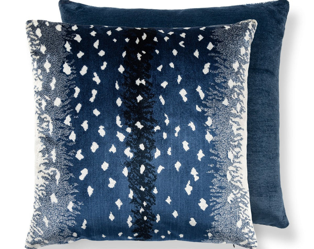 Antelope / Velvet Pillow 22 X 22 - Midnight / Navy ALTDDKBOHE0004 by Scalamandre Designer Pillow