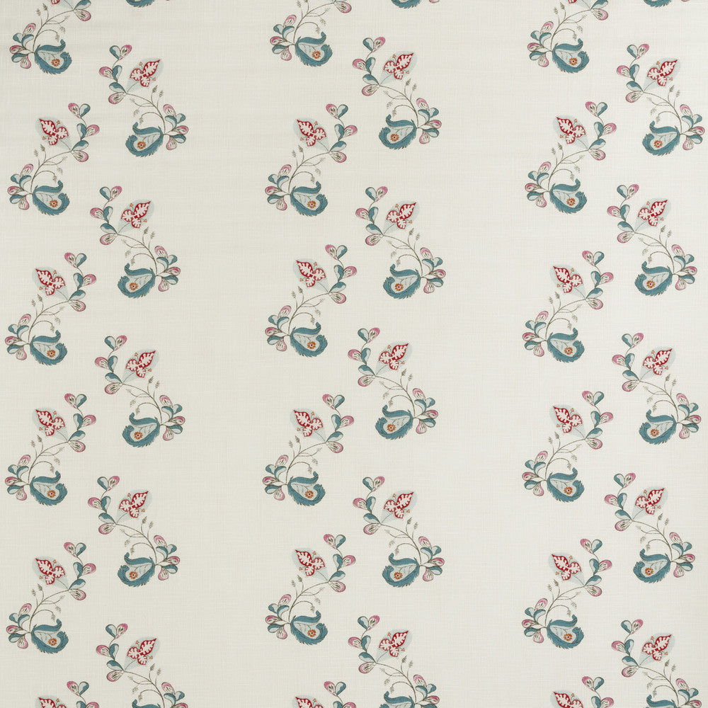 Psycho Sprig Tropical Blue by Kravet Couture Designer Fabric ANDREW MARTIN KIT KEMP VISCOSE - 67%;LINEN - 33% United Kingdom MEDIUM Horizontal: 7 and Vertical: 8.5 54.5 - Swanky Fabrics -