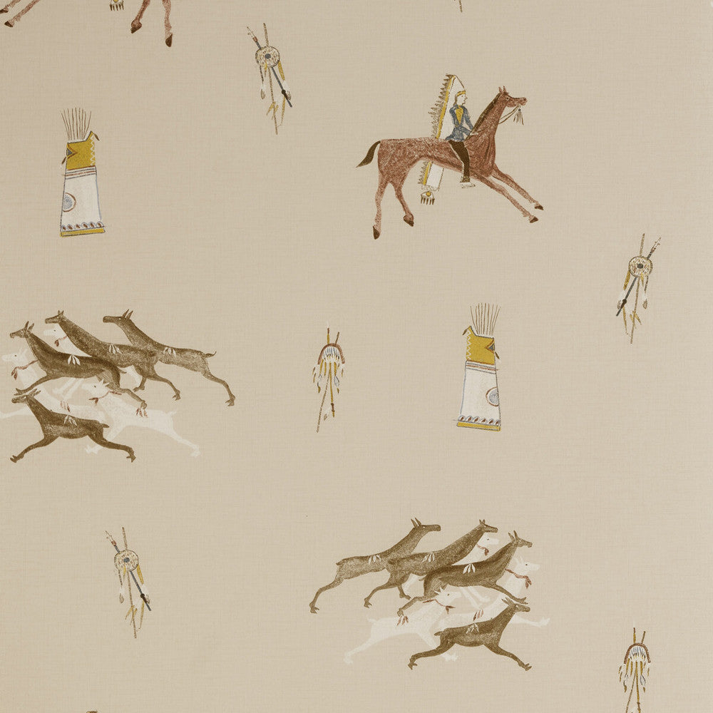 Apache Sienna by Kravet Couture Designer Wallcovering ANDREW MARTIN KIT KEMP WOOD PULP - 45%;BINDER - 20%;MINERAL FILLERS - 20%;POLYESTER - 15% United Kingdom Horizontal: 8 and Vertical: 7 20.5 - Swanky Fabrics -