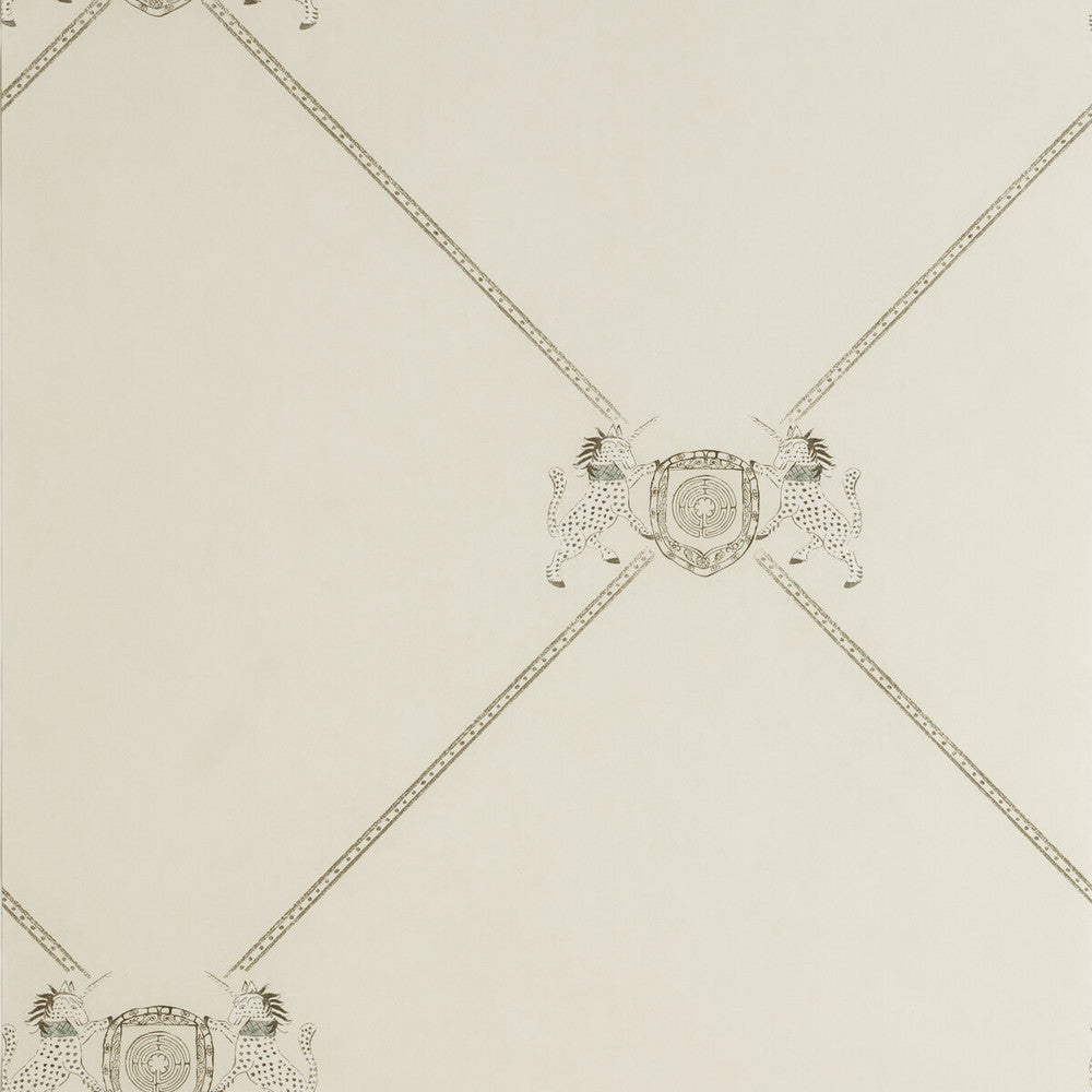 Unicorn White by Kravet Couture Designer Wallcovering ANDREW MARTIN KIT KEMP WOOD PULP - 45%;BINDER - 20%;MINERAL FILLERS - 20%;POLYESTER - 15% United Kingdom - Horizontal: 8 and Vertical: 8 20.5 - Swanky Fabrics -