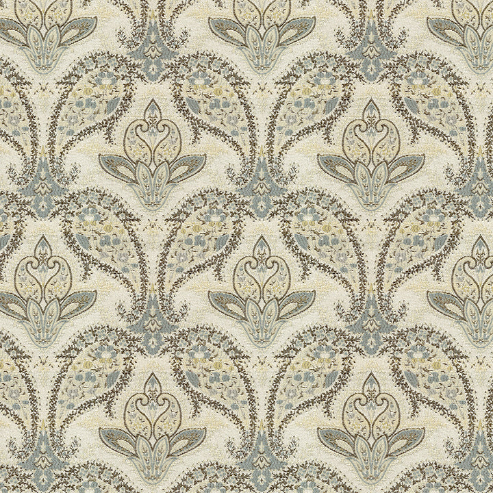 Marie 61 Frosted by ABBEYSHEA Designer Fabric 66% Rayon, 34% Polyester China 70,000 Double Rubs (Wyzenbeek) </p><p>Repeat: Horizontal: 9.3" (23.6 cm) Up the Roll and Vertical: 7.5" (19.1 cm) Across the Roll 55" (140 cm) - Swanky Fabrics -