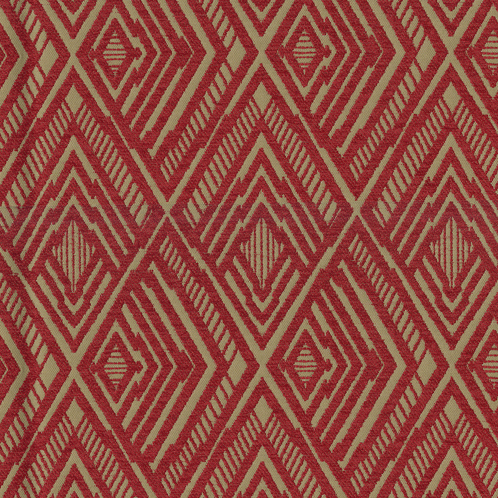 Escalate76 Chili by Endurepel Designer Fabric N/A 100% Polyester China 75,000 Double Rubs </p><p>Repeat: Horizontal: 9.8" (25.0 cm) Across the Roll and Vertical: 8.2" (21.0 cm) Up the Roll 57" (144 cm) - Swanky Fabrics -