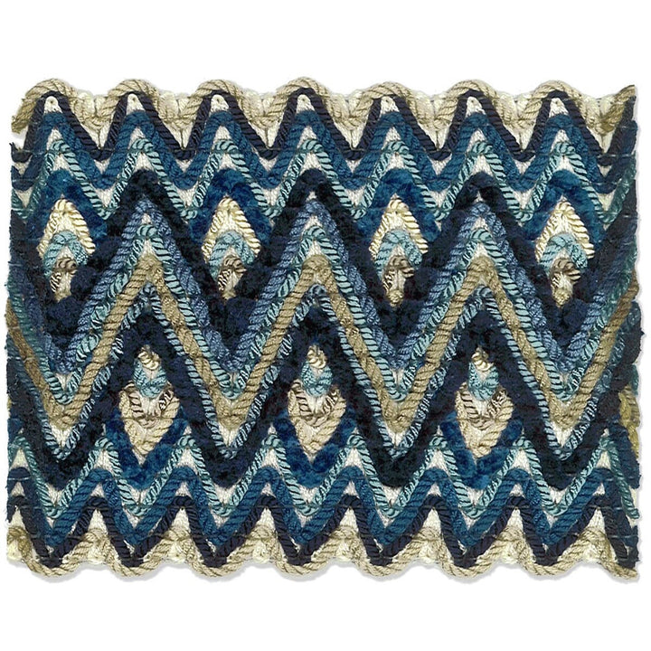 Asina 2 Navy by Stout Designer Trim NEW WORLD TAPES & BORDERS 94%SVI 6%NYL CHINA FLAME RETARDANT-U.F.A.C. CLASS 1 WYZENBEEK 15 000 DOUBLE RUB WEAR TEST (HEAVY DUTY) Horizontal: 1.125 and Vertical: 0.000 3.25 in - Swanky Fabrics -