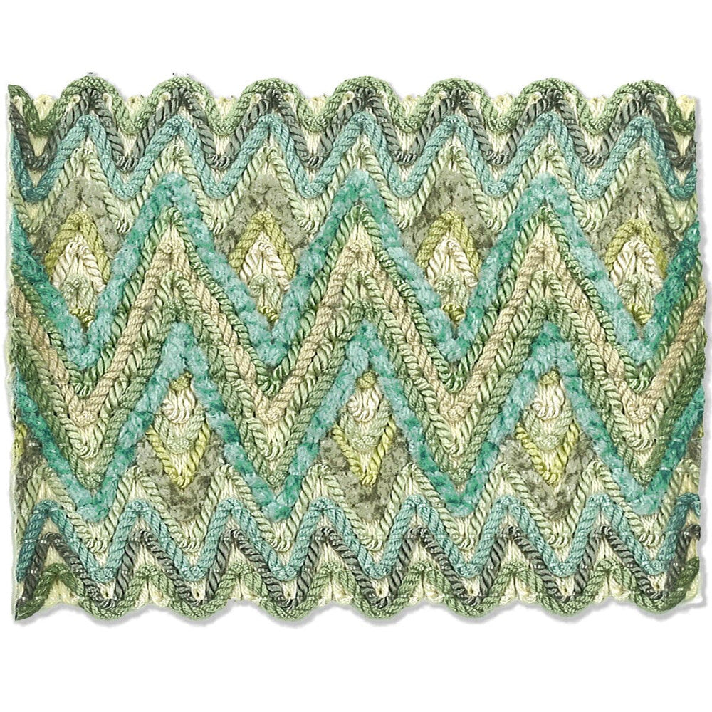 Asina 3 Seamist by Stout Designer Trim NEW WORLD TAPES & BORDERS 94%SVI 6%NYL CHINA Horizontal: 1.125 and Vertical: 0 3.25 in - Swanky Fabrics -