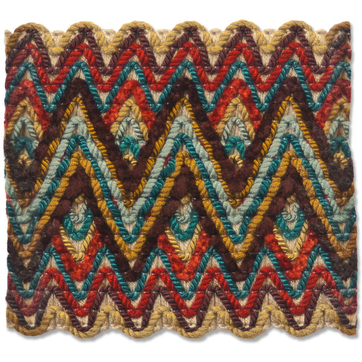 Asina 4 Jewel by Stout Designer Trim NEW WORLD TAPES & BORDERS 94%SVI 6%NYL CHINA Horizontal: 1.125 and Vertical: 0 3.25 in - Swanky Fabrics -