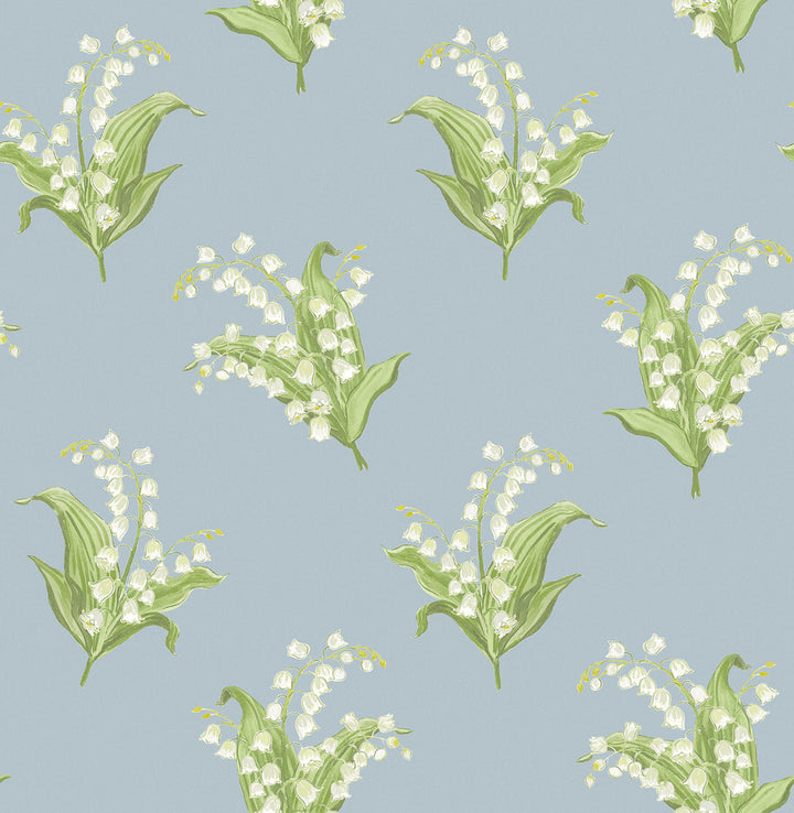 Farmington Blue Heather Lily of the Valley Wallpaper by A-Street Prints Designer Erin Gates Covers about 56.4 square feet 20.5-in by 33-ft long roll Unpasted 21 - Swanky Fabrics -