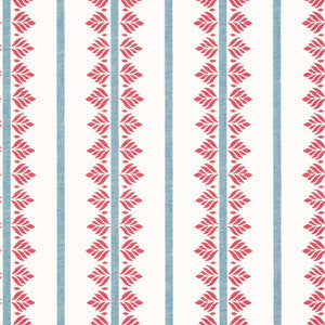 Fern Stripe Red and Blue AT15105 by Anna French Designer Wallpaper