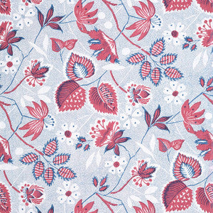 Indienne Hazel Red and Blue AT15115 by Anna French Designer Wallpaper