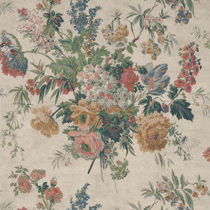 Garden Club Apricot and Slate AT16133 by Thibaut Designer Wallpaper