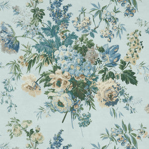 Garden Club Blue AT16134 by Thibaut Designer Wallpaper