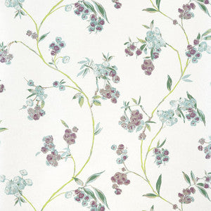 Edo Bloom Lavender on Pearl AT16154 by Thibaut Designer Wallpaper