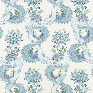Antoinette Blue and Plum AT16157 by Thibaut Designer Wallpaper