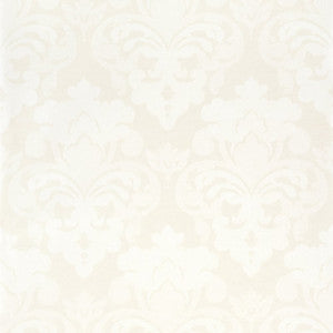 Darcey Damask Pearl on Off White AT16171 by Thibaut Designer Wallpaper