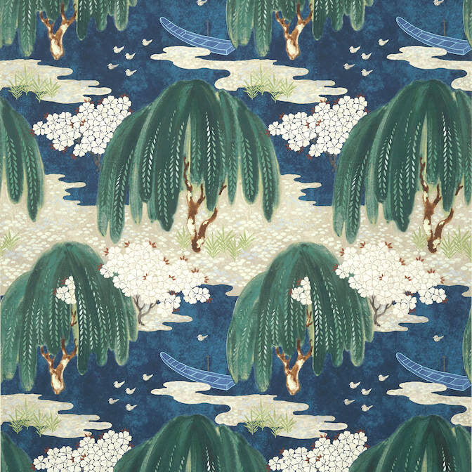 Willow Tree Navy AT23110 by Anna French Wallpaper Anna French Wallpaper Willow Tree Navy AT23110Wallpaper Willow Tree Non Woven Wallpaper UNITED STATES </p><p>Repeat: V: 25.25 36 - Fabric Carolina -