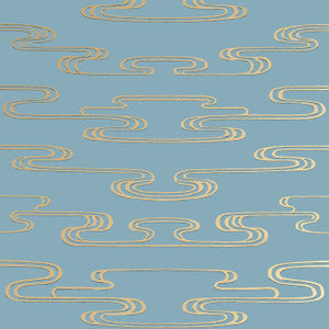 Cloudwater Metallic Gold on Mineral AT23156 by Anna French Designer Wallpaper