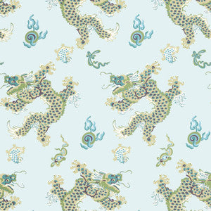 Dragon Dance Spa Blue AT23180 by Anna French Designer Wallpaper