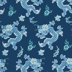 Dragon Dance Navy AT23181 by Anna French Designer Wallpaper