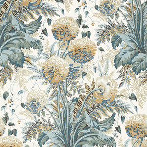 Dahlia Soft Gold on Cream AT24539 by Anna French Designer Wallpaper