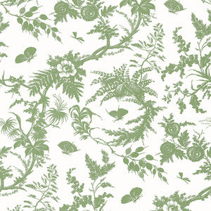 Newlands Toile Green AT57836 by Anna French Designer Wallpaper