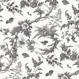 Newlands Toile Black AT57838 by Anna French Designer Wallpaper