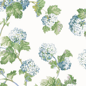 Sussex Hydrangea Blue and Green AT57846 by Anna French Designer Wallpaper