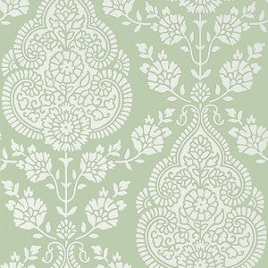 Balmuccia Damask Soft Green AT57867 by Anna French Designer Wallpaper