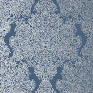 Auburn Metallic Silver on Navy AT6105 by Anna French Designer Wallpaper