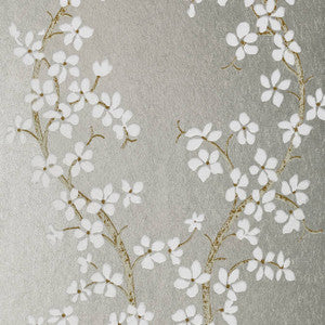 St. Albans Grove White and Silver AT6156 by Anna French Designer Wallpaper