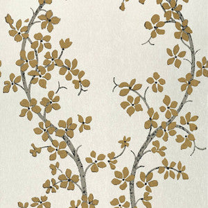 St. Albans Grove Metallic Gold on Pearl AT6157 by Anna French Designer Wallpaper